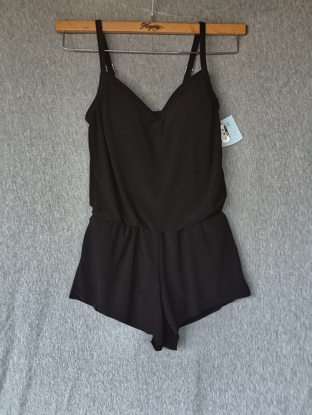 Shade & Shore Swim Romper One‑Piece – Black – XS – NWT
